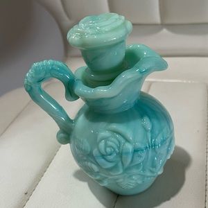 Vintage Avon Blue Mini Pitcher with Lid
